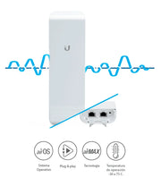UBIQUITI NSM2 - NANOSTATION AIRMAX M2 CPE, HASTA 150 MBPS, FRECUENCIA 2 GHZ (2412-2462 MHZ) CON ANTENA INTEGRADA DE 11 DBI-Banda 2.4 GHz-UBIQUITI-Bsai Seguridad & Controles
