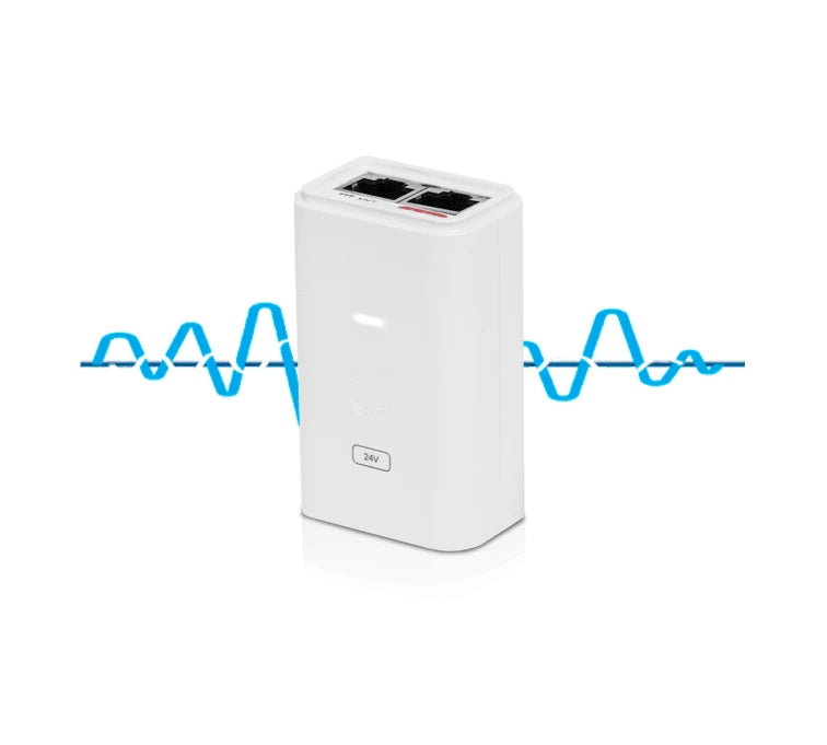 UBIQUITI POE-24-7W-G-WH - INYECTOR POE GIGABIT/ 24V DC/ 0.3A/ PROTECCIÓN CONTRA DESCARGAS/ CAPACIDAD PARA RESET REMOTO-Inyectores PoE-UBIQUITI-Bsai Seguridad & Controles