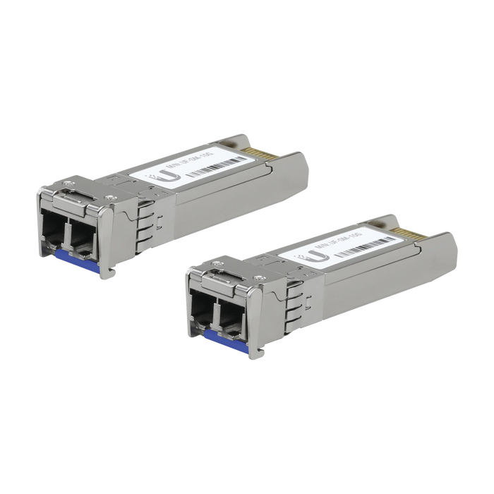 UFIBER MÓDULO SFP+ 10G, TRANSCEPTOR MINIGIBIC MONOMODO 10 GBPS, DISTANCIA 10 KM, CONECTORES LC, PAQUETE DE 2 PIEZAS-Networking-UBIQUITI NETWORKS-UACC-OM-SM-10G-D-2-Bsai Seguridad & Controles