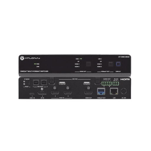 OMEGA 4K/UHD SWITCH MATRIZ 4×2 CON USB-VoIP - Telefonía IP - Videoconferencia-ATLONA-AT-OME-MS42-Bsai Seguridad & Controles