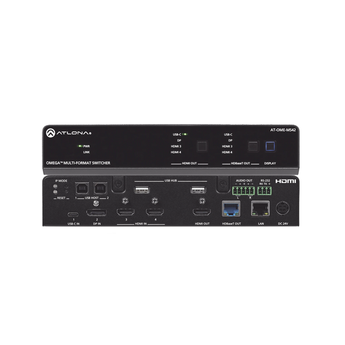 OMEGA 4K/UHD SWITCH MATRIZ 4×2 CON USB-VoIP - Telefonía IP - Videoconferencia-ATLONA-AT-OME-MS42-Bsai Seguridad & Controles