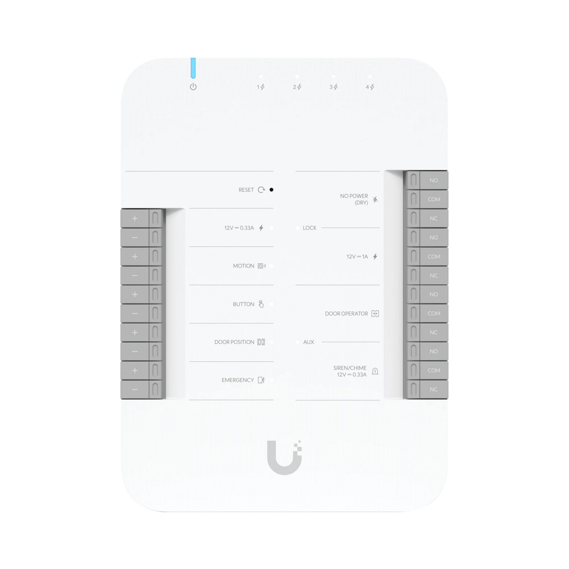 UNIFI ACCESS HUB DOOR, PUEDE CONECTAR 2 LECTORES Y 2 CÁMARAS (NO INCLUIDOS) PARA CONTROLAR SOLO UNA PUERTA / 2 TERMINALES AUX Y 4 ENTRADAS ADICIONALES (SENSORES Y BOTONES) POE 802.3BT NO INCLUIDO-Videoporteros e Interfonos-UBIQUITI-Bsai Seguridad & Controles