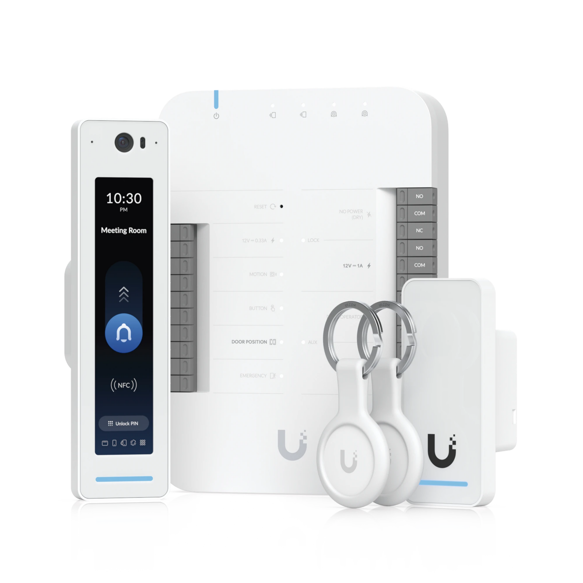 UNIFI ACCESS KIT DE INICIO GEN2 PROFESIONAL PARA 1 PUERTA, (1) LECTOR NFC CON PANTALLA TÁCTIL, AUDIO 2 VÍAS Y CÁMARA / (1) LECTOR NFC Y DE MOVIMIENTO UA-G2 / HUB PARA CONEXIONES PARA CONTROLAR UNA PUERTA CON SALIDA POE Y ENERGIZAR ACC-Videoporteros e Interfonos-UBIQUITI-Bsai Seguridad & Controles