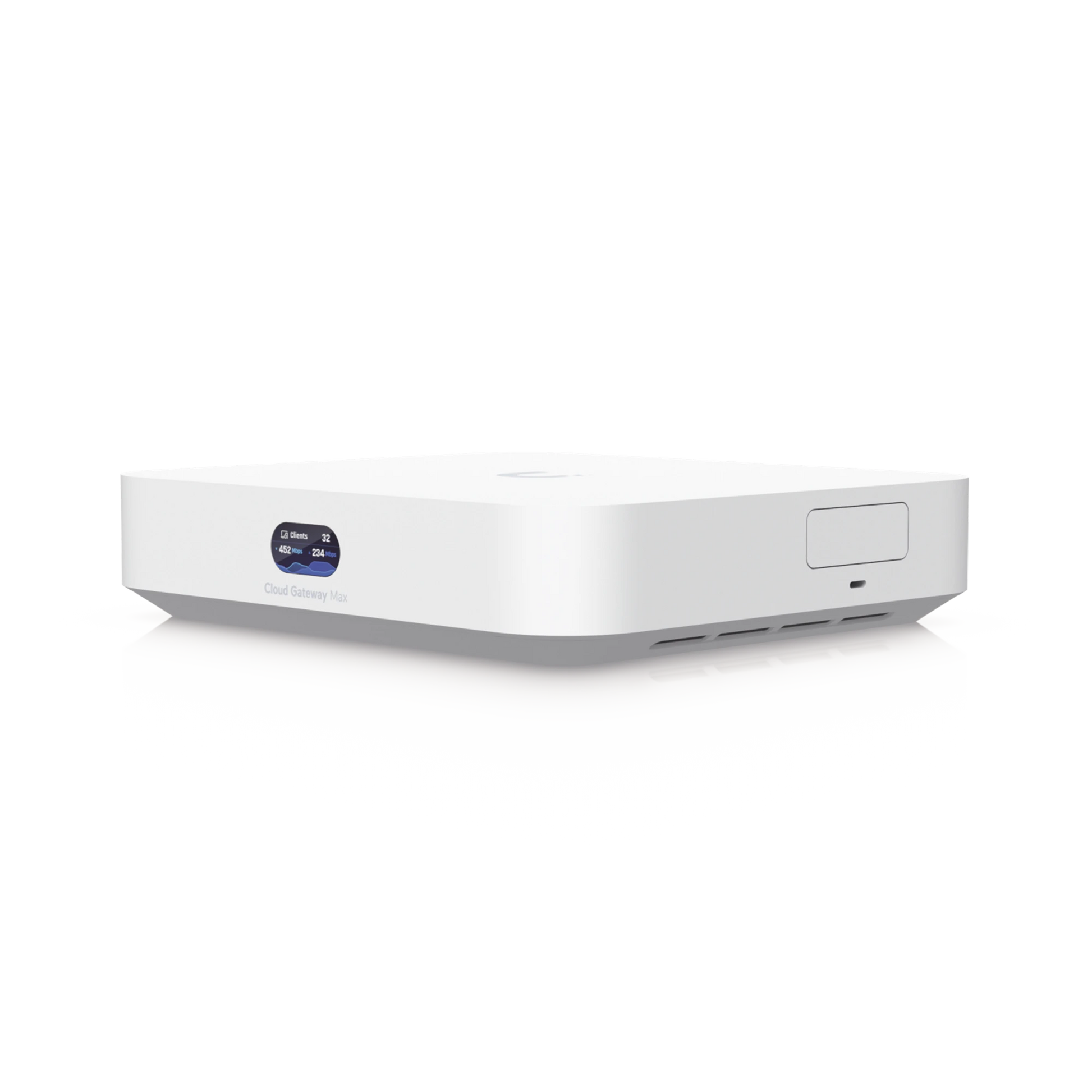 UNIFI CLOUD GATEWAY MAX, ROUTER CON TODOS LOS SERVICIOS UNIFI, ADMINISTRA HASTA 30 DISPOSITIVOS UNIFI Y 300 CLIENTES. 1 PTO WAN 2.5G, 4 PTS LAN 1G (UNO CONFIGURABLE COMO WAN), SEGURIDAD IDS/IPS, VPN, BLOQUEO DE APPS/URLS, 512 GB MEMORIA INTERNA-Networking-UBIQUITI-Bsai Seguridad & Controles