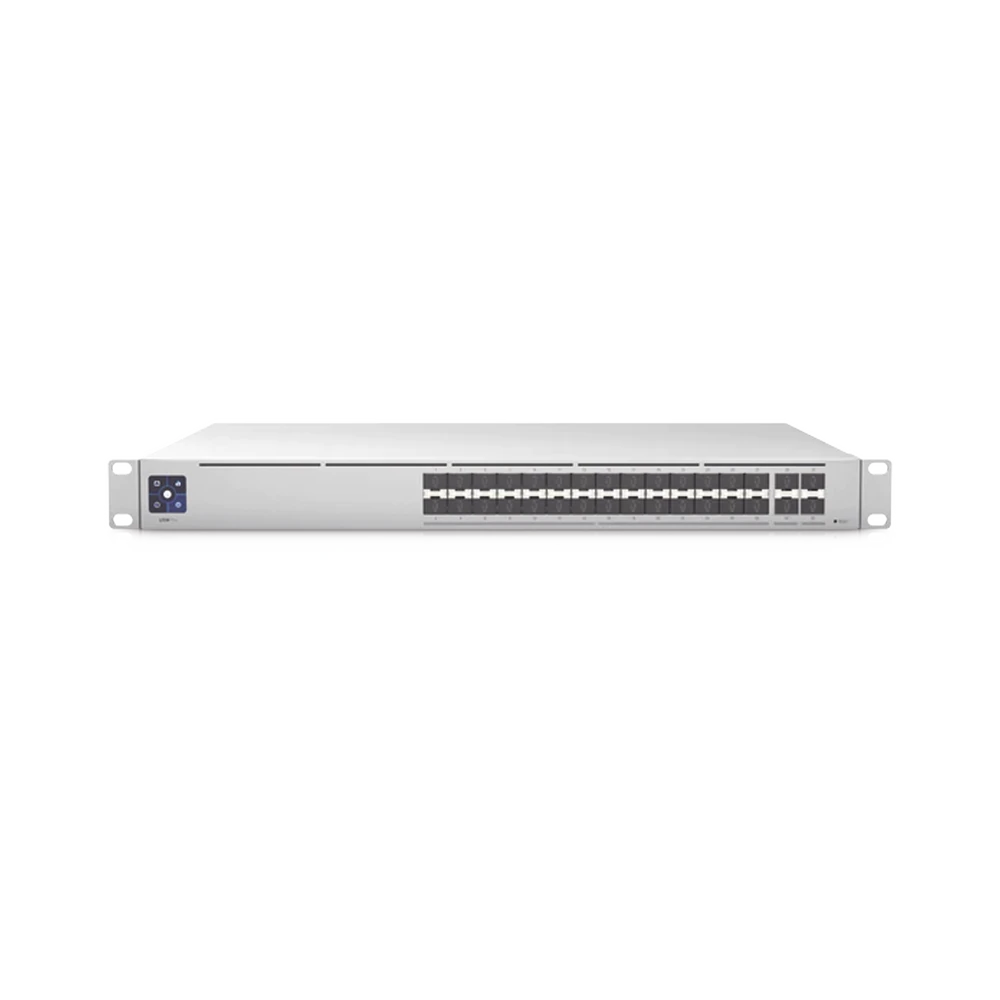 UNIFI SWITCH PRO AGGREGATION CAPA 3 CON 28 PUERTOS SFP+ (10G) Y 4 PUERTOS SFP (25G), PANTALLA INFORMATIVA-Switches-UBIQUITI-Bsai Seguridad & Controles