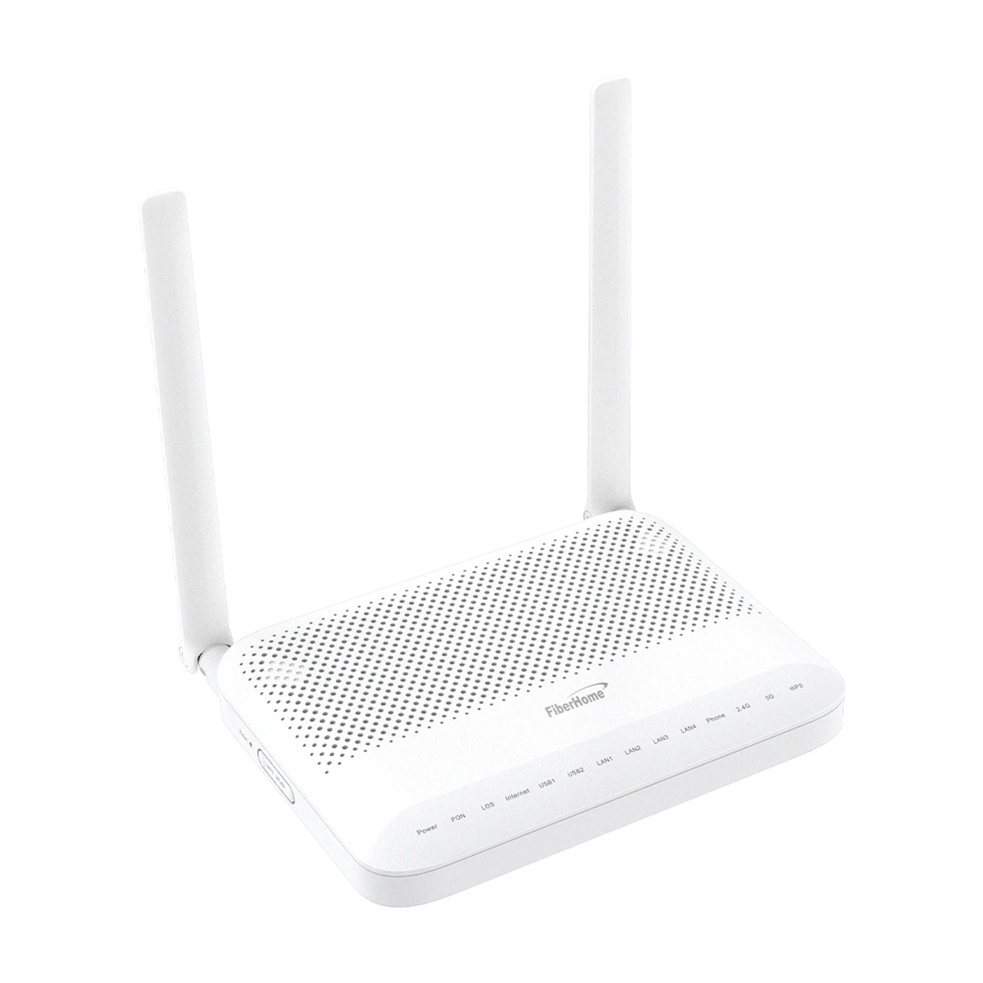 ONU GPON WIFI 2.4/5 GHZ MIMO 2X2, 4 PUERTOS GIGABIT + 1 POTS + USB, CONECTOR SC/UPC-Redes FTTH/PON-FIBERHOME-Bsai Seguridad & Controles