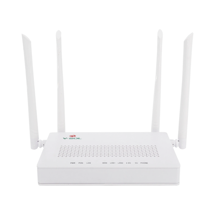 ONU DUAL G/EPON CON WI-FI AC DE DOBLE BANDA, 1 PUERTO SC/UPC + 2 PUERTOS LAN GIGABIT + 1 PUERTO FXS-Redes FTTH/PON-V-SOL-HG323D-AC-Bsai Seguridad & Controles