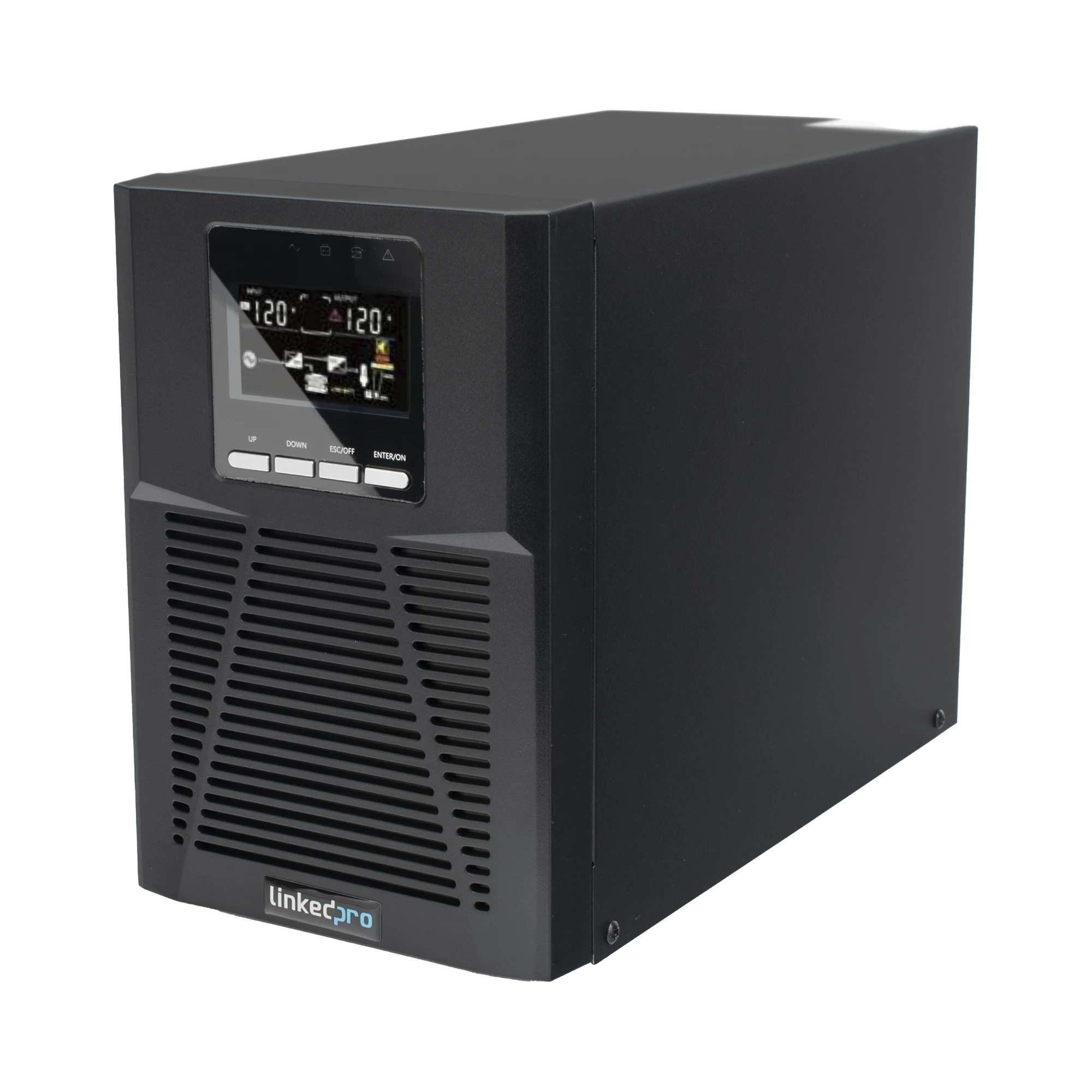 UPS 1000VA/900W ONLINE DOBLE CONVERSIÓN /PANTALLA LCD / 3 TOMAS 5-15R / REGULACIÓN DE VOLTAJE / PROTECCIÓN RJ45-Energía-LINKEDPRO BY EPCOM-Bsai Seguridad & Controles