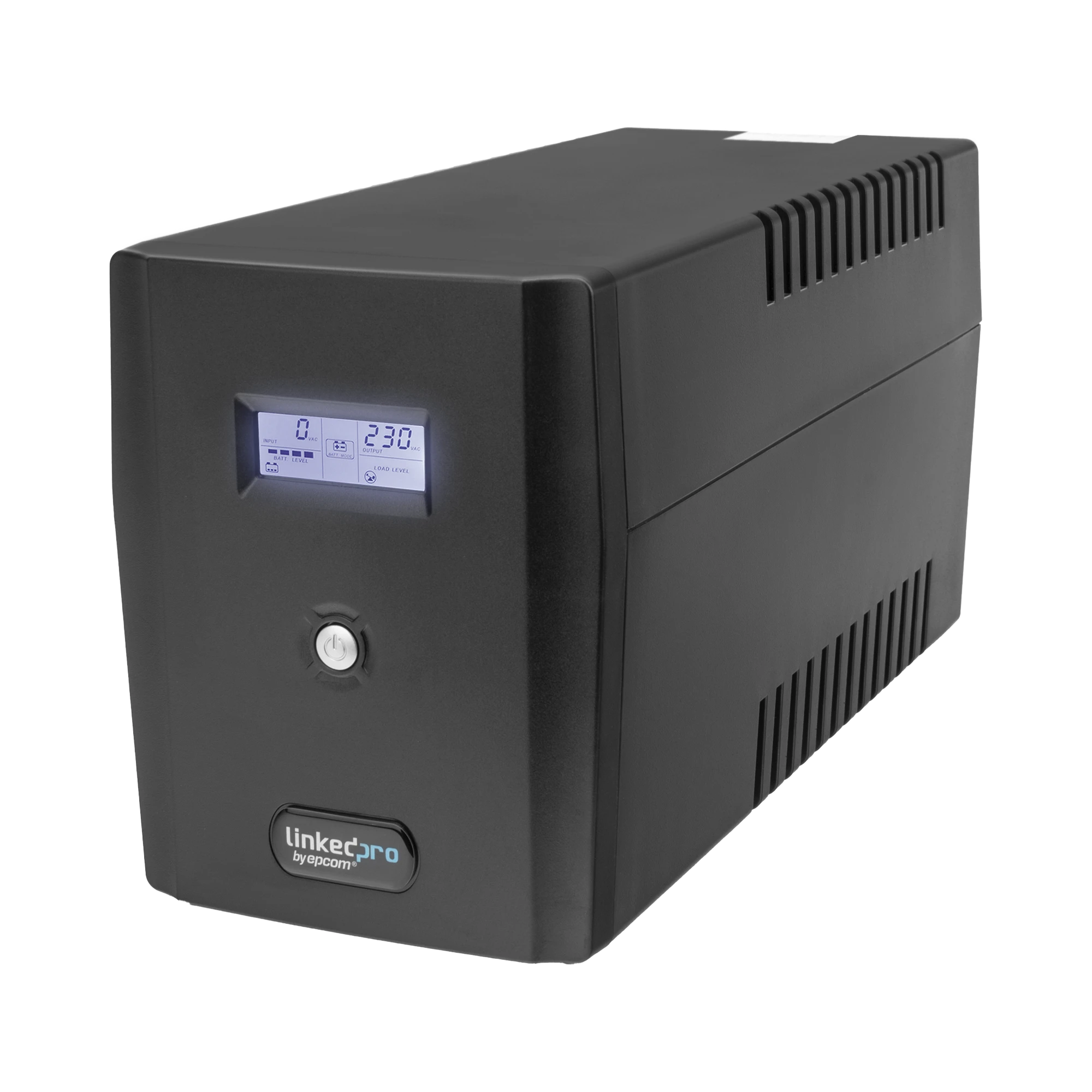 UPS 1500VA/900 W PANTALLA LCD / LÍNEA INTERACTIVA 120VCA / 6 TOMAS 5-15R (4 RESPALDADAS) / REGULACIÓN DE VOLTAJE / PROTECCIÓN RJ45-Energía-LINKEDPRO BY EPCOM-Bsai Seguridad & Controles