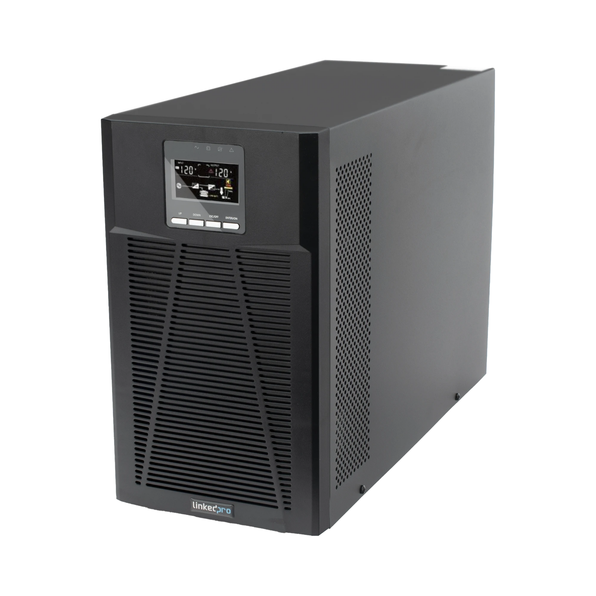 UPS 2,000VA/1,800W ONLINE DOBLE CONVERSIÓN /PANTALLA LCD / 4 TOMAS 5-15R / REGULACIÓN DE VOLTAJE / PROTECCIÓN RJ45-Energía-LINKEDPRO BY EPCOM-LP2KOLT-Bsai Seguridad & Controles