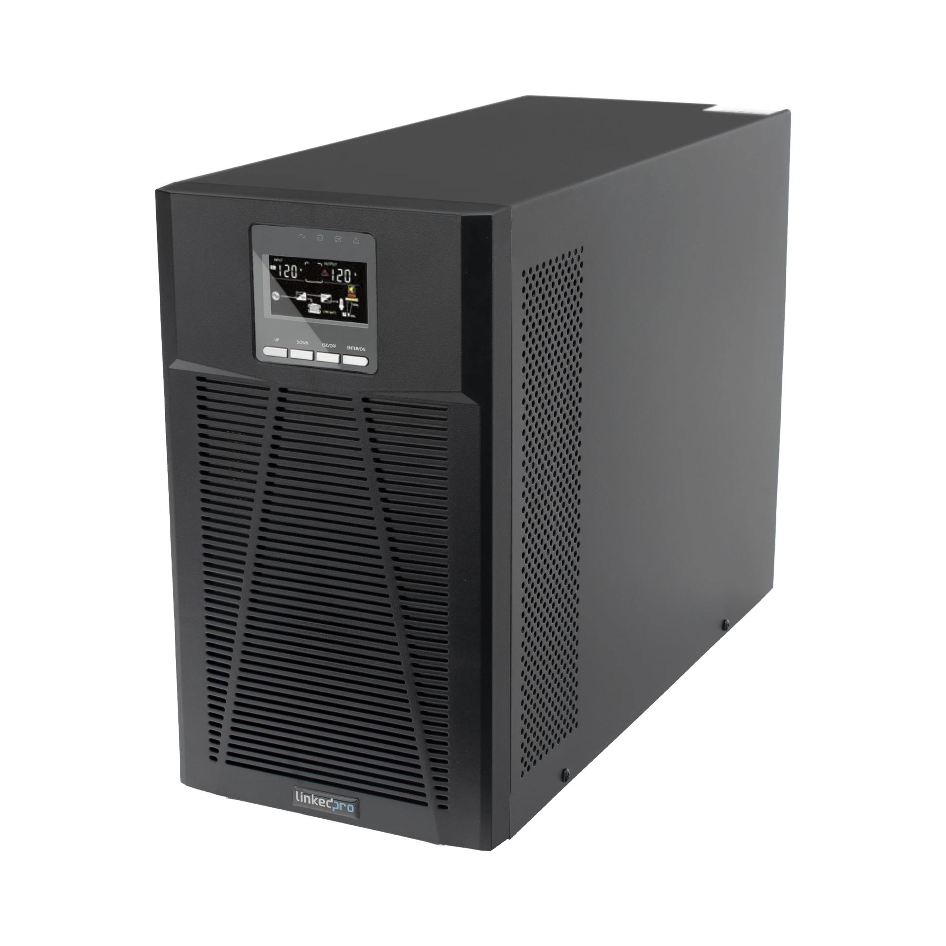 UPS 3000VA / 2700W ONLINE DOBLE CONVERSIÓN /PANTALLA LCD / 4 TOMAS 5-15R / REGULACIÓN DE VOLTAJE / PROTECCIÓN RJ45-Energía-LINKEDPRO BY EPCOM-LP3KOLT-Bsai Seguridad & Controles