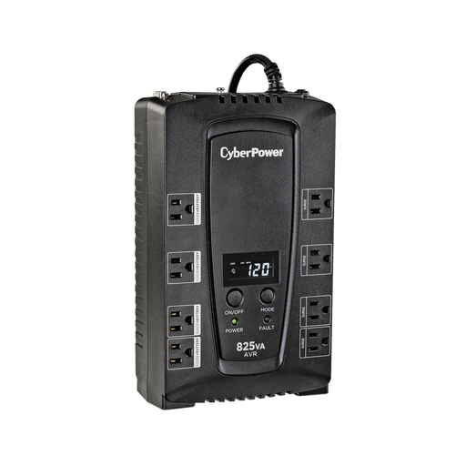 UPS CYBERPOWER DE 825VA, PANTALLA LCD INTELIGENTE, REGULADOR DE VOLTAJE (AVR)-Ups/No Break-CYBERPOWER-CP825AVRLCD-Bsai Seguridad & Controles