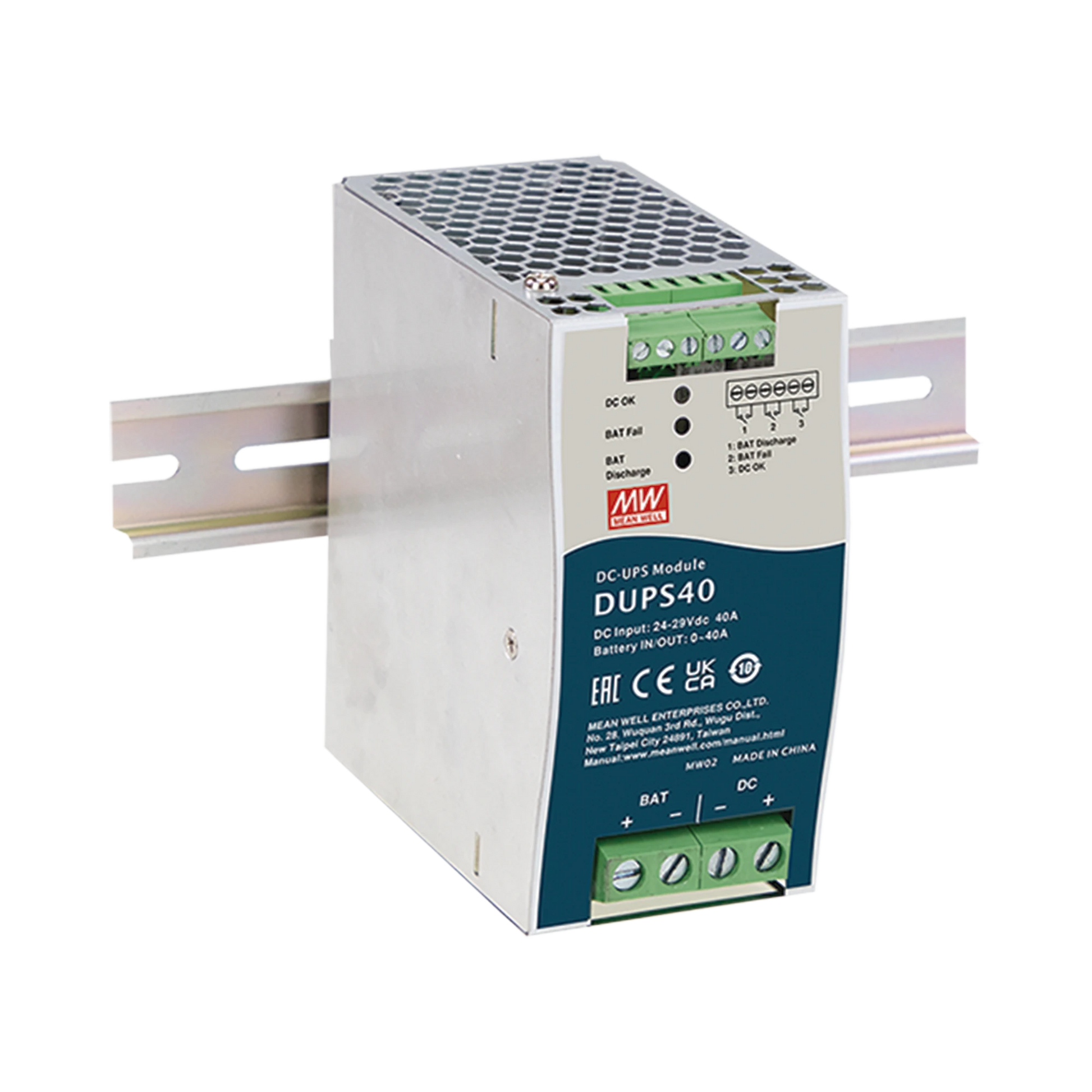 UPS DC DIN 24 V 40 A-Fuentes de Poder-MEANWELL-Bsai Seguridad & Controles
