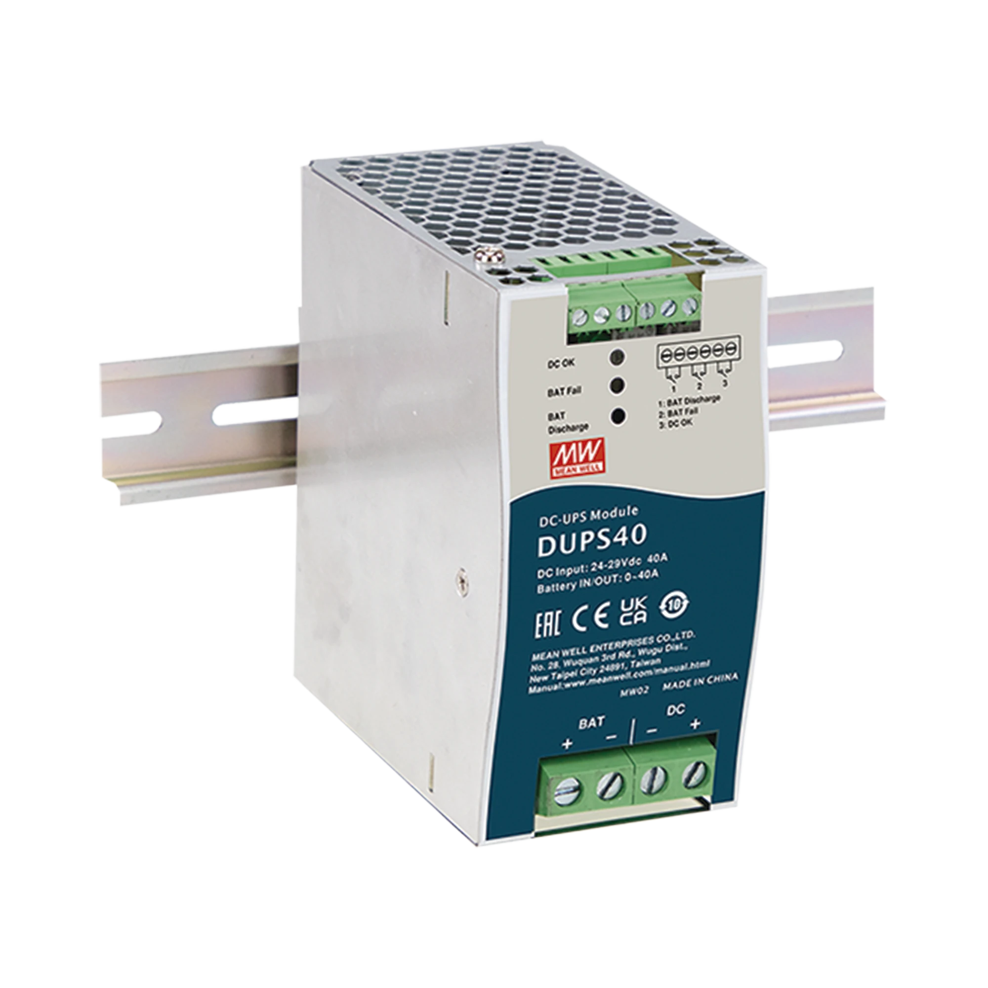 UPS DC DIN 24 V 40 A-Fuentes de Poder-MEANWELL-Bsai Seguridad & Controles