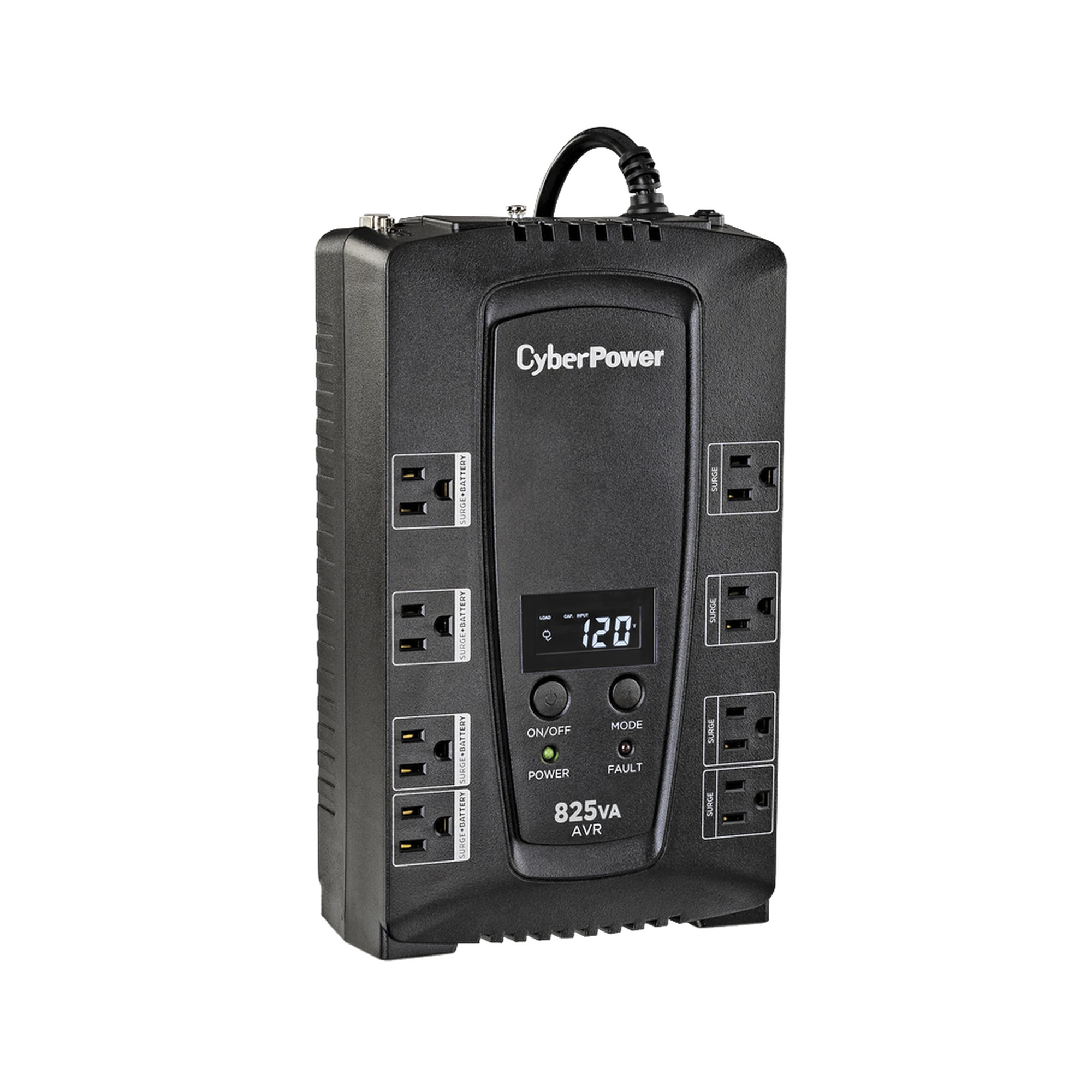 UPS DE 825 VA/450 W, TOPOLOGÍA LÍNEA INTERACTIVA, ENTRADA 120 VCA NEMA 5-15P, TIPO GABINETE COMPACTO, CON 8 TOMAS NEMA 5-15R-Energía-CYBERPOWER-Bsai Seguridad & Controles