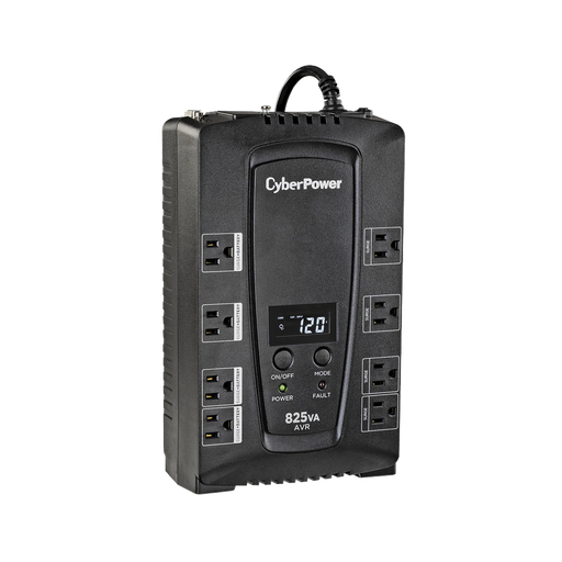 UPS DE 825 VA/450 W, TOPOLOGÍA LÍNEA INTERACTIVA, ENTRADA 120 VCA NEMA 5-15P, TIPO GABINETE COMPACTO, CON 8 TOMAS NEMA 5-15R-Energía-CYBERPOWER-CP825AVRLCDA-Bsai Seguridad & Controles