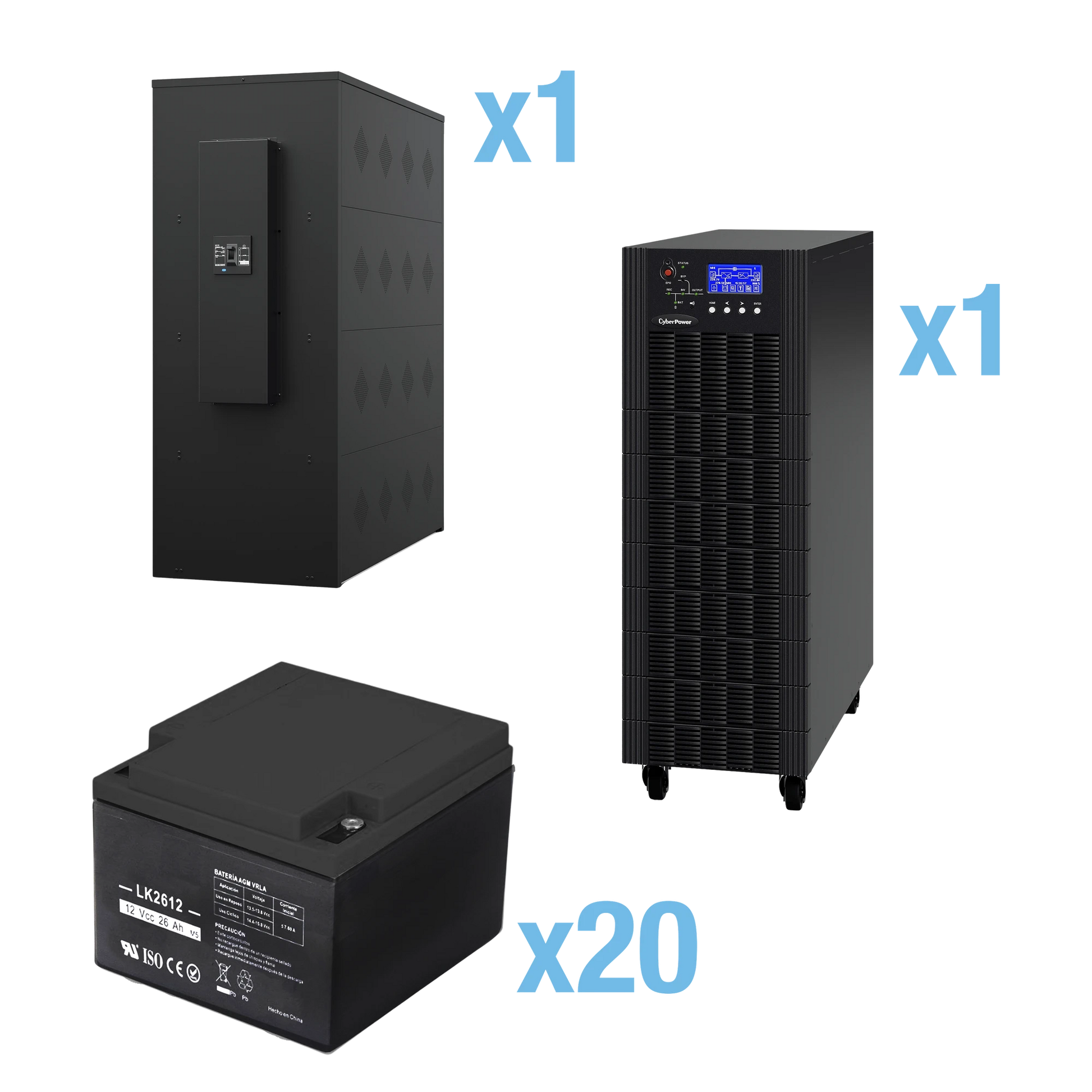 UPS TRIFÁSICO DE 30 KVA/27 KW, TOPOLOGÍA ONLINE DOBLE CONVERSIÓN, VOLTAJE DE 208/220 VCA DE L-L, RESPALDO DE 5 MINUTOS AL 100% DE CARGA, INCLUYE MÓDULO Y BANCO DE BATERÍAS-CYBERPOWER-HSTP3T30K100P-5MIN-Bsai Seguridad & Controles