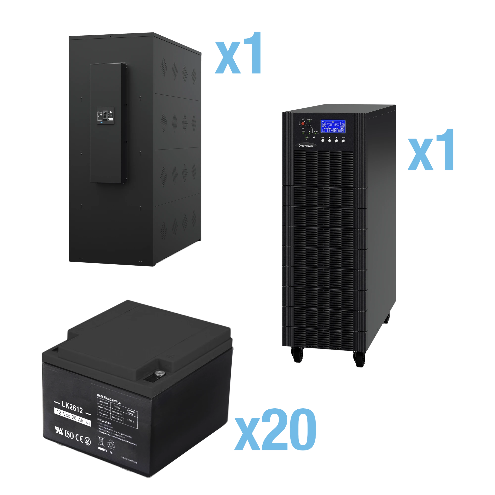 UPS TRIFÁSICO DE 30 KVA/27 KW, TOPOLOGÍA ONLINE DOBLE CONVERSIÓN, VOLTAJE DE 208/220 VCA DE L-L, RESPALDO DE 5 MINUTOS AL 100% DE CARGA, INCLUYE MÓDULO Y BANCO DE BATERÍAS-CYBERPOWER-HSTP3T30K100P-5MIN-Bsai Seguridad & Controles