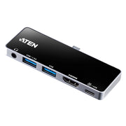 USB-C TRAVEL DOCK CON POWER PASS-THROUGH-ProAV-ATEN-UH3238-Bsai Seguridad & Controles