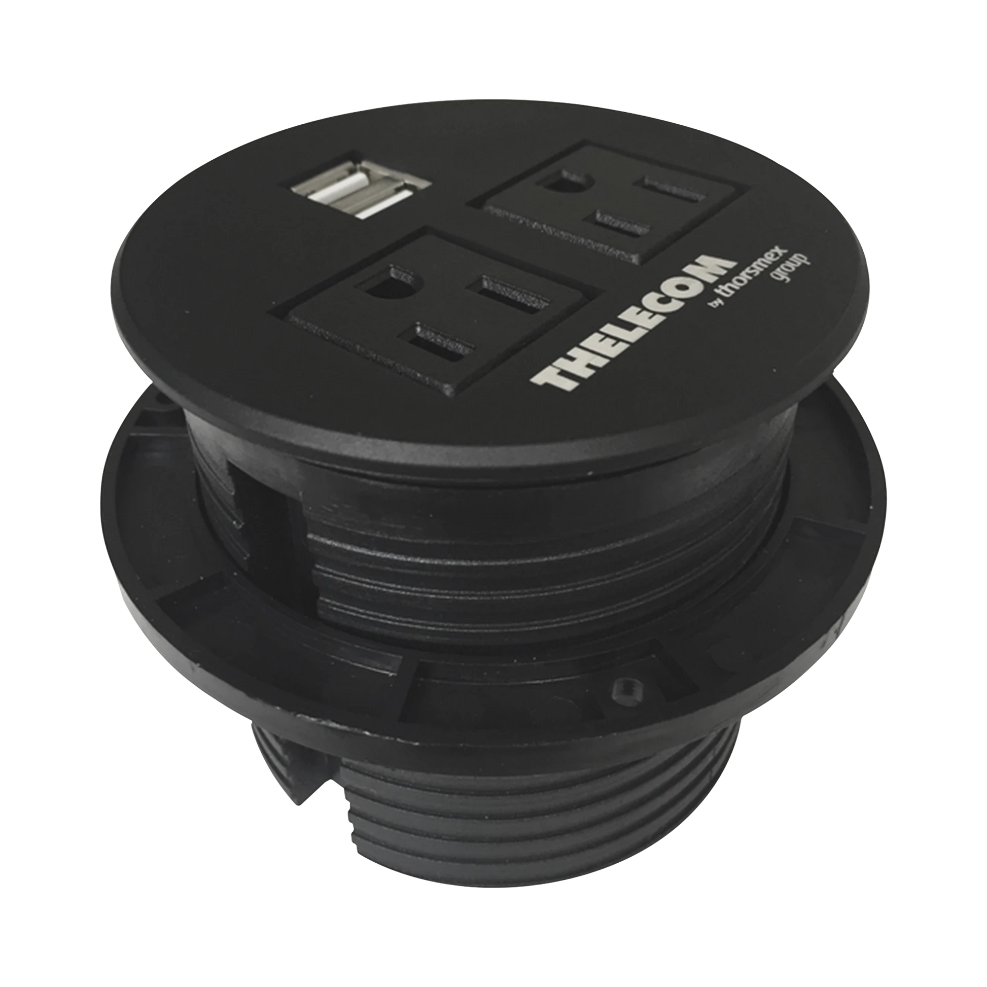 MULTICONTACTOS / USB EMPOTRABLE COLOR NEGRO, NO INCLUYE CABLE DE PODER-Cajas Superficiales-THORSMAN-Bsai Seguridad & Controles