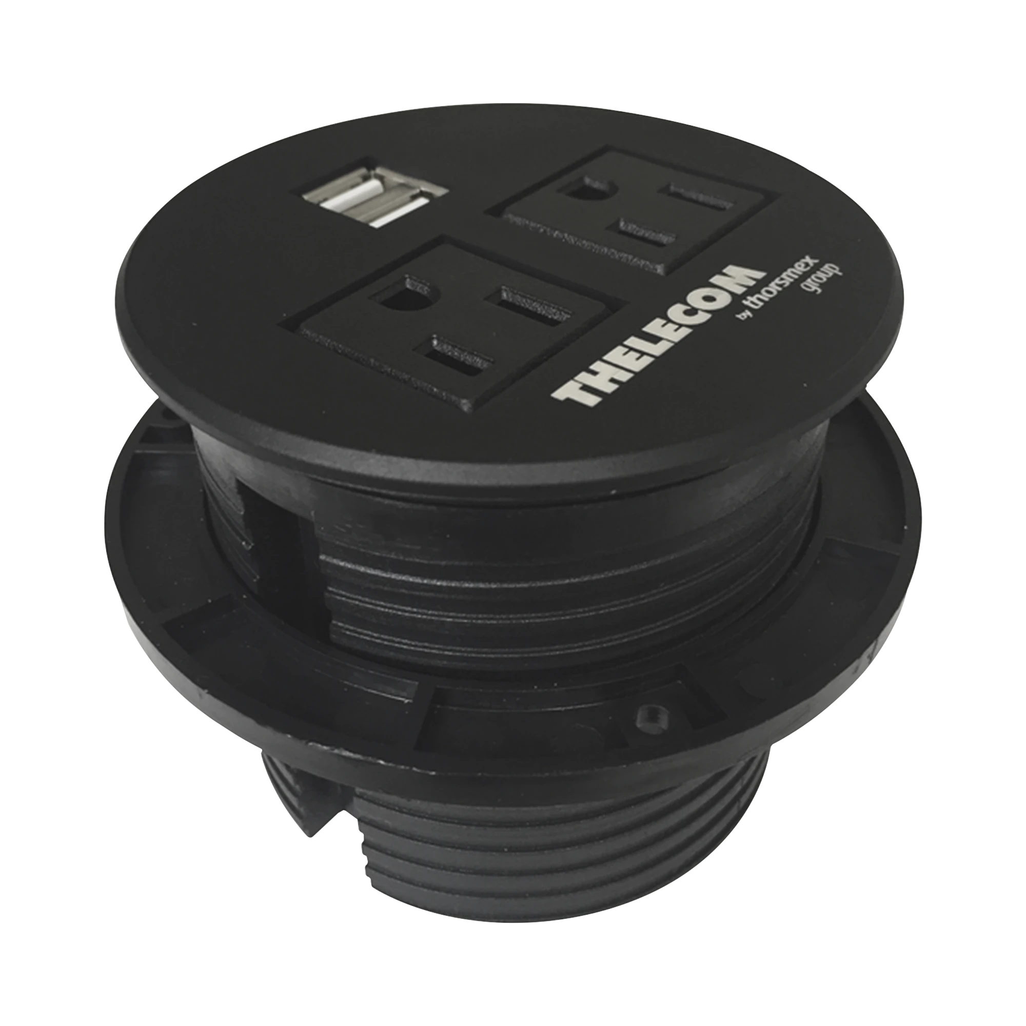 MULTICONTACTOS / USB EMPOTRABLE COLOR NEGRO, NO INCLUYE CABLE DE PODER-Cajas Superficiales-THORSMAN-Bsai Seguridad & Controles