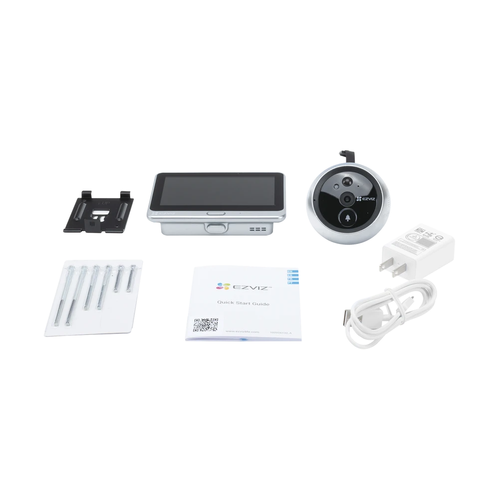 TIMBRE CON MIRILLA Y PANTALLA WI-FI DE BATERÍA RECARGABLE / PARA INSTALARSE EN PUERTA / CÁMARA 720P / SENSOR PIR / DETECCIÓN DE MOVIMIENTO / AUDIO DE DOS VÍAS / USO EN INTERIOR-Videoporteros e Interfonos-EZVIZ-Bsai Seguridad & Controles