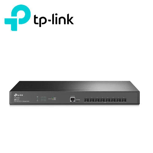 SWITCH ADMINISTRABLE TP-LINK TL-SX3008F / CUENTA CON 8 PUERTOS SFP+ 10GIGA / ADMINISTRACION CENTRALIZADA CON OMADA / CARCASA METALICA IDEAL PARA RACK / USO INTERIOR-Switches-TP-LINK-Bsai Seguridad & Controles