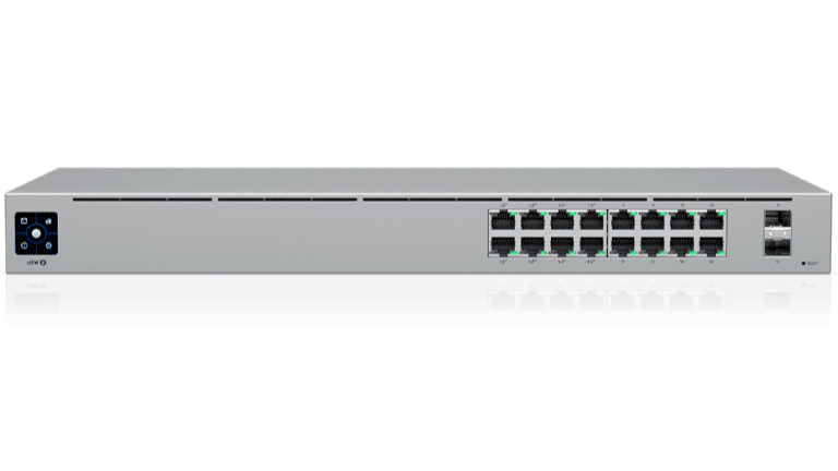 UBIQUITI USW-16-POE - SWITCH CAPA 2 DE 16 PUERTOS/ 8 PUERTOS POE 802.3AF&AT Y 8 PUERTOS GIGABIT SIN POE/ 2 PUERTOS 1GBPS SFP/ PRESUPUESTO POE DE HASTA 42W/ PANTALLA INFORMATIVA-Switches PoE-UBIQUITI-Bsai Seguridad & Controles