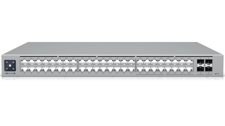 UBIQUITI USW-PRO-MAX-48-POE - SWITCH UNIFI CON FUNCIONES CAPA 3, 48 PUERTOS (16 PUERTOS 2.5 GBE Y 32 PUERTOS 1 GBE), 2 PUERTOS SFP+ 10G, POE++ 720W, PANTALLA INFORMATIVA #PREVENTA-Switches POE-UBIQUITI-Bsai Seguridad & Controles