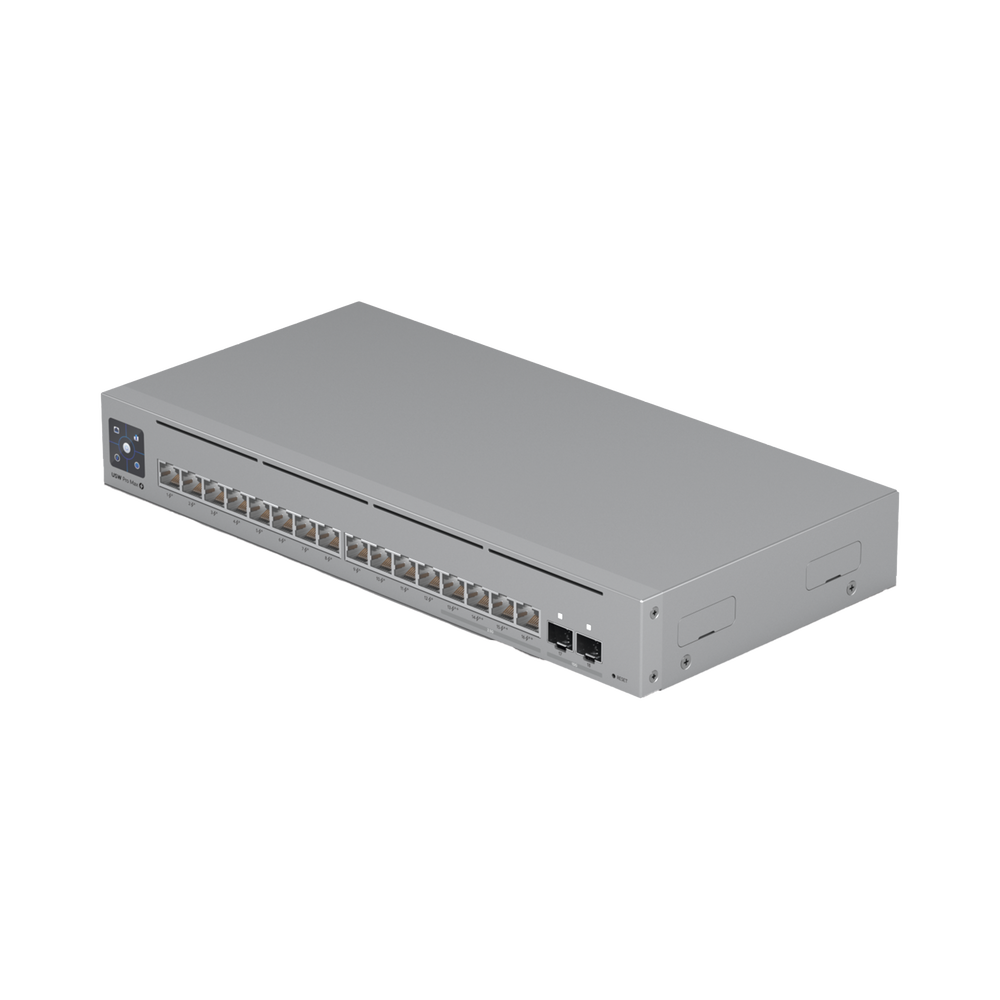 UNIFI SWITCH PRO MAX 16 POE CON FUNCIONES CAPA 3, 16 PUERTOS ETHERLIGHT RGB / (4) PUERTOS 2.5 GBE POE++ Y (12) PUERTOS GBE POE+ /(2) PUERTOS SFP+ 10G /CON PANTALLA TÁCTIL INFORMATIVA, HASTA 180W DE PRESUPUESTO POE-UBIQUITI-Bsai Seguridad & Controles