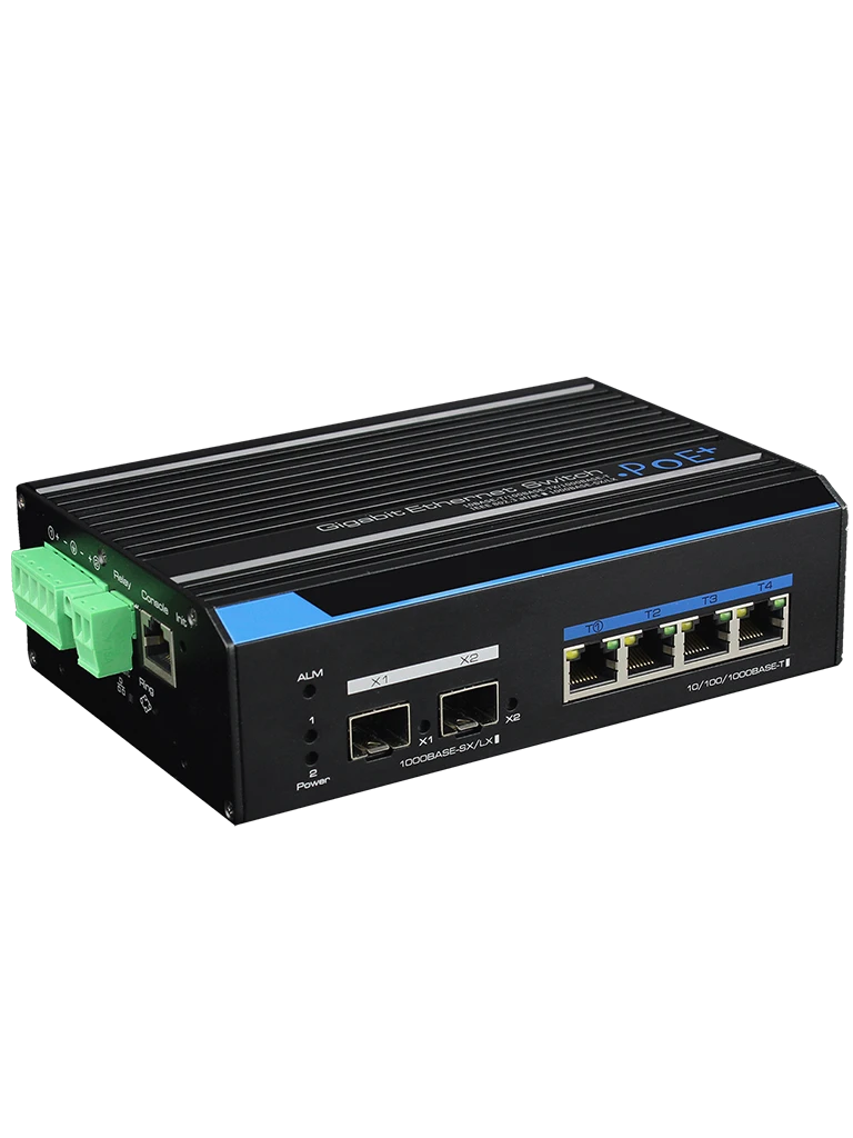 UTEPO UTP7304GEPOE - SWITCH INDUSTRIAL GIGABIT POE ADMINISTRABLE / L2 / 4 PUERTOS POE GIGABIT / 2 PUERTOS SFP GIGABIT / 802.3AF&AT / FAST RING / POE 150 WATTS /-Switches POE-UTEPO-Bsai Seguridad & Controles