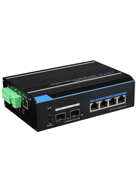 UTEPO UTP7304GEPOE - SWITCH INDUSTRIAL GIGABIT POE ADMINISTRABLE / L2 / 4 PUERTOS POE GIGABIT / 2 PUERTOS SFP GIGABIT / 802.3AF&AT / FAST RING / POE 150 WATTS /-Switches POE-UTEPO-UGC097006-Bsai Seguridad & Controles