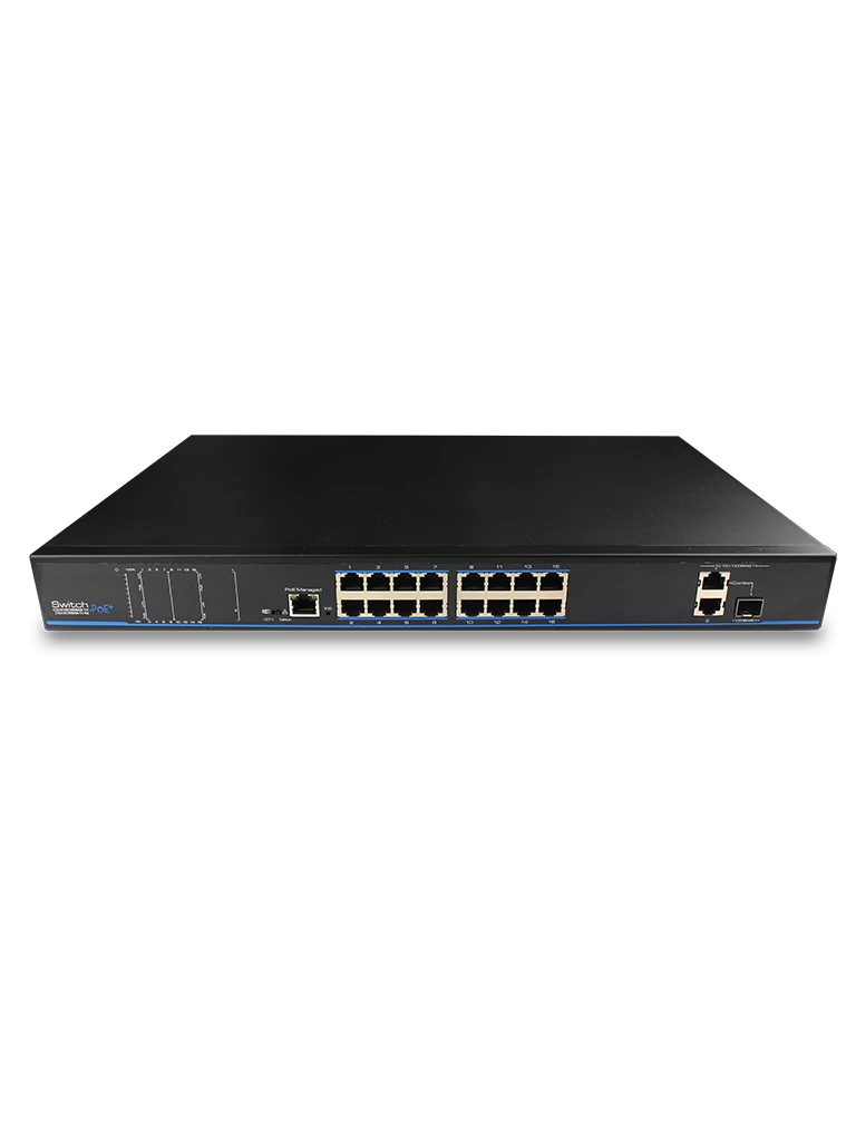 UTEPO UTP1SW1602TSPOE - SWITCH POE / 16 PUERTOS POE FAST ETHERNET / 1 PUERTOS COMBO GIGABIT SFP RJ45 / 1 PUERTO GIGABIT RJ45 / 802.3AF&AT / POE 180 WATTS /-Switches POE-UTEPO-Bsai Seguridad & Controles