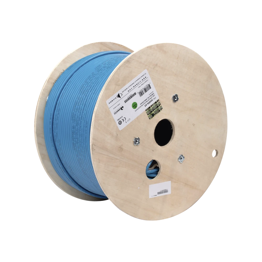 BOBINA DE CABLE BLINDADO F/UTP DE 4 PARES, Z-MAX, CAT6A, SOPORTE DE APLICACIONES 10GBASE-T, CMR (RISER), COLOR AZUL, 305M-Cableado-SIEMON-Bsai Seguridad & Controles