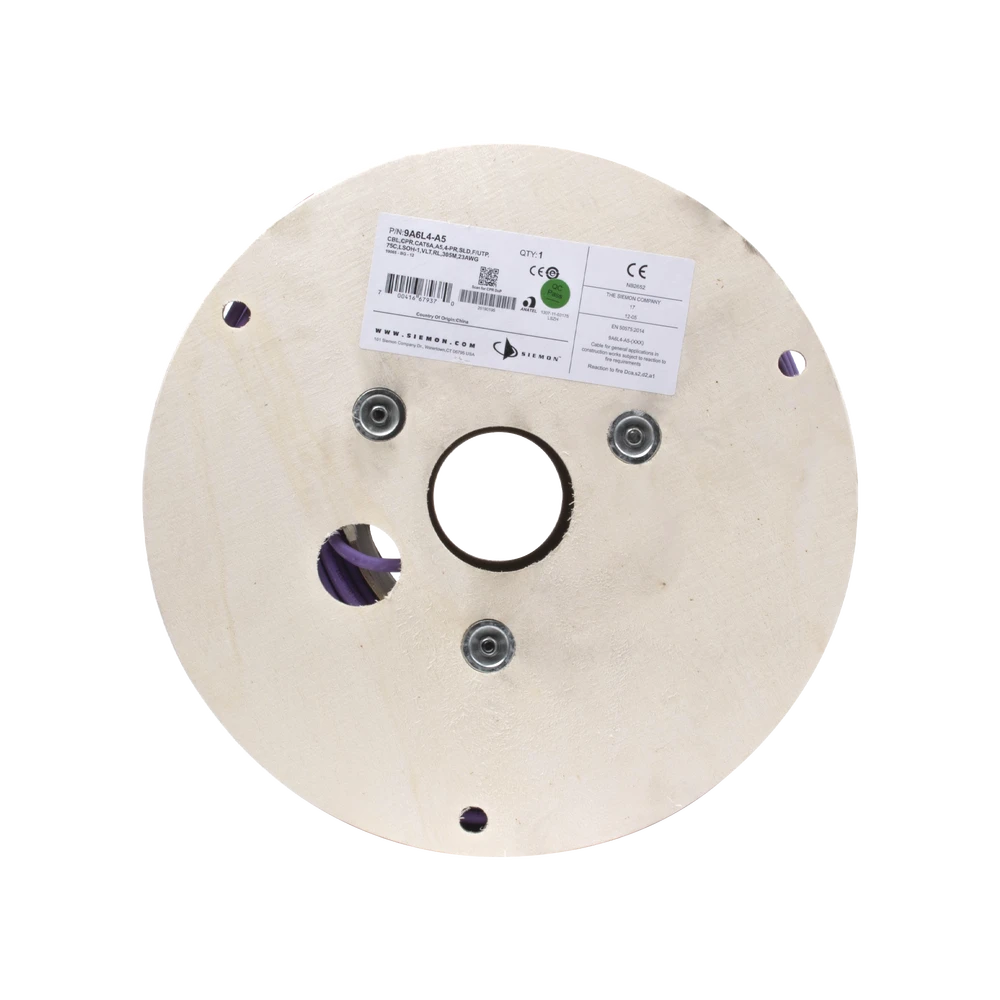 BOBINA DE CABLE BLINDADO F/UTP DE 4 PARES, Z-MAX, CAT6A, SOPORTE DE APLICACIONES 10GBASE-T, LS0H (LIBRE DE GASES TOXICOS), COLOR VIOLETA, 305M-Cableado-SIEMON-Bsai Seguridad & Controles