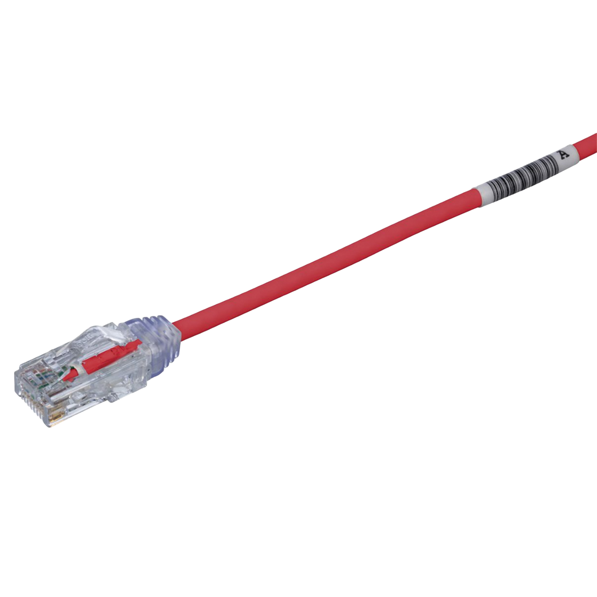CABLE DE PARCHEO TX6, UTP CAT6, DIAMETRO REDUCIDO (28AWG), COLOR ROJO, 20.2 CM (8 PULGADAS)