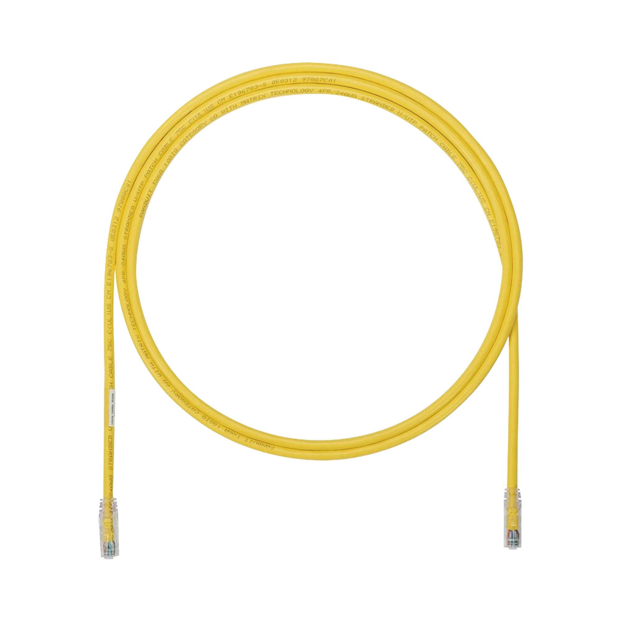 CABLE DE PARCHEO UTP, CAT6A, 24 AWG, CM, COLOR AMARILLO, 5.49 METROS (18 PIES)