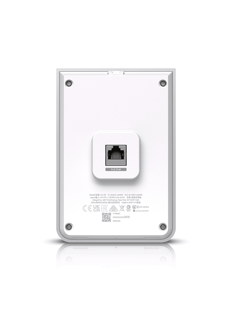 UBIQUITI U6-IW - PUNTO DE ACCESO PARA PARED WIFI 6/ FRECUENCIA DE OPERACIÓN 2.4GHZ Y 5GHZ/ CAPACIDAD DE TRANSMISIÓN DE HASTA 5.3GBPS/ 4 PUERTOS SECUNDARIOS RJ-45-Puntos de Acceso-UBIQUITI-Bsai Seguridad & Controles