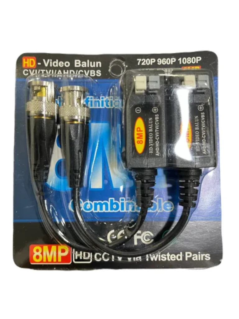 SAXXON VB-01 - VB - 01 PAR DE TRANSCEPTORES PASIVOS 4K 8MP (VIDEO BALUNS), BOTÓN PUSH SUPERIOR, EMPALMES ORDENADOS, 4K H