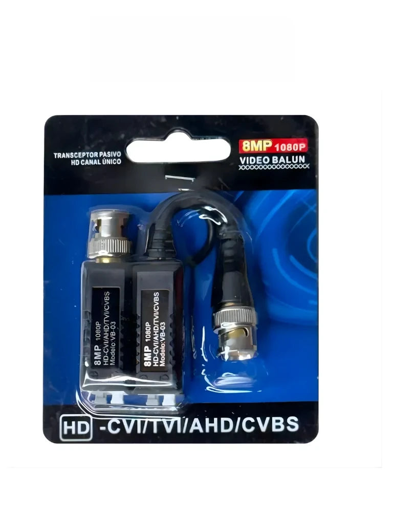 SAXXON VB-03 - PAR DE TRANSCEPTORES PASIVOS (VIDEO BALUNS) SOPORTA 8MP 4K A 150M, 4MP A 200M, 1080P A 250M, 720P A 300M 
