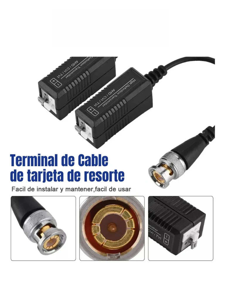 SAXXON VB-03 - PAR DE TRANSCEPTORES PASIVOS (VIDEO BALUNS) SOPORTA 8MP 4K A 150M, 4MP A 200M, 1080P A 250M, 720P A 300M 