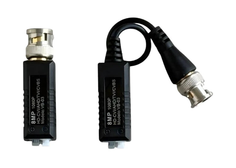 SAXXON VB-03 - PAR DE TRANSCEPTORES PASIVOS (VIDEO BALUNS) SOPORTA 8MP 4K A 150M, 4MP A 200M, 1080P A 250M, 720P A 300M 
