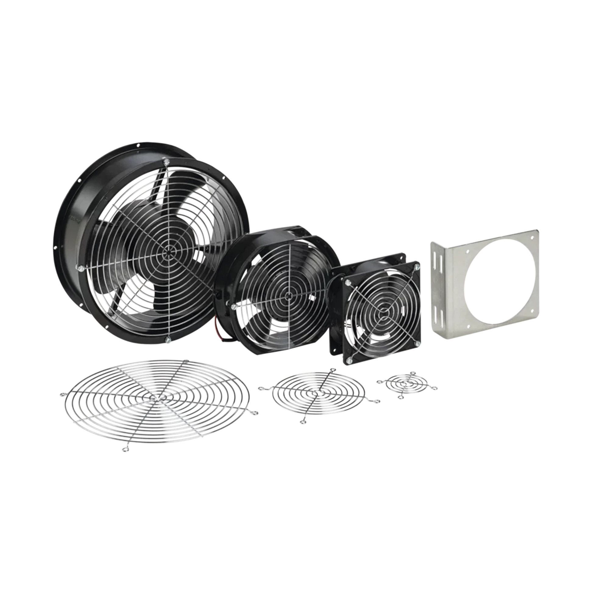 VENTILADOR AXIAL COMPACTO, DE 4 PULGADAS, 100 CFM, 115 VCA, DE ACERO, COLOR NEGRO-Racks y Gabinetes-HOFFMAN-Bsai Seguridad & Controles