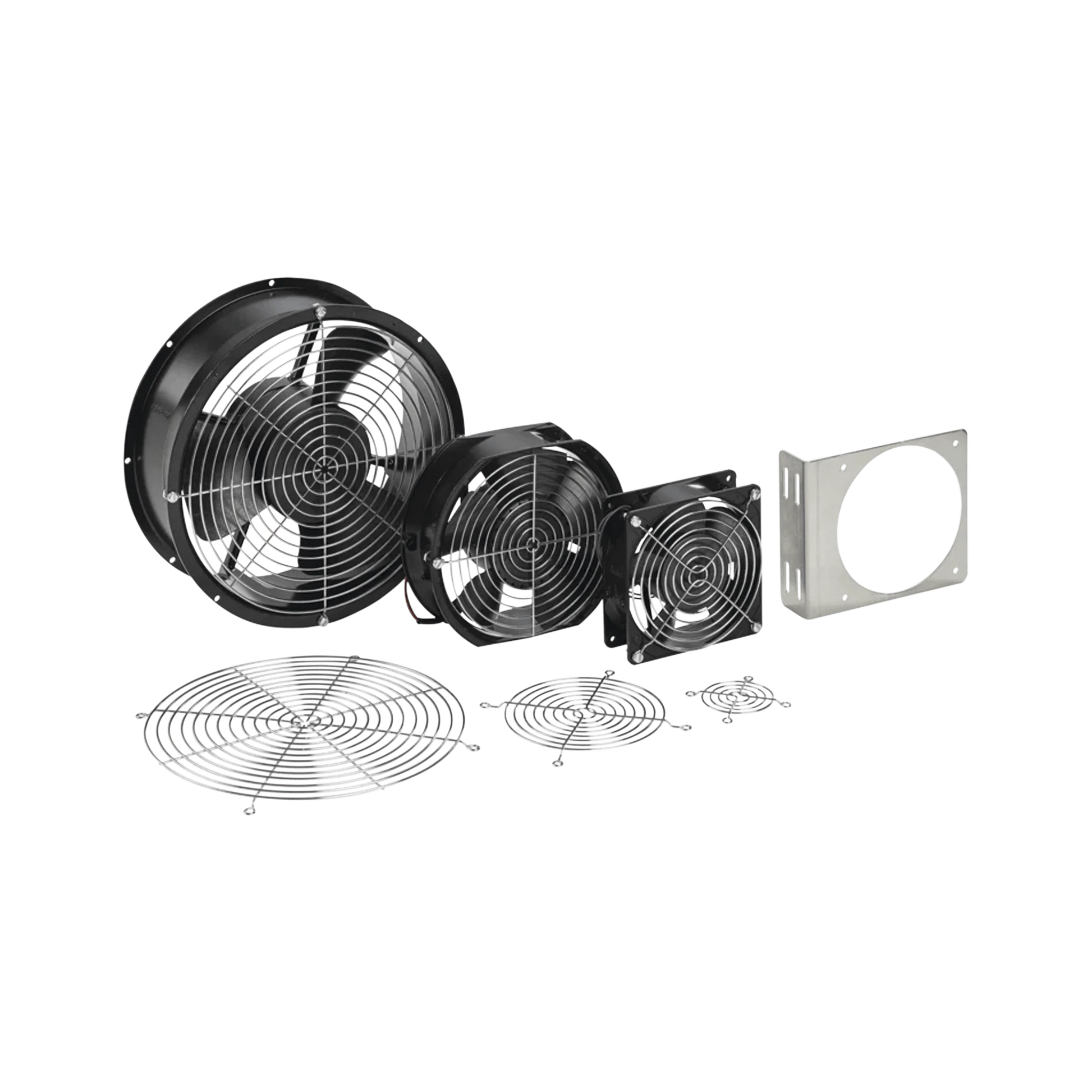 VENTILADOR AXIAL COMPACTO, DE 4 PULGADAS, 49 CFM, 115 VCA, DE ACERO, COLOR NEGRO-Racks y Gabinetes-HOFFMAN-Bsai Seguridad & Controles