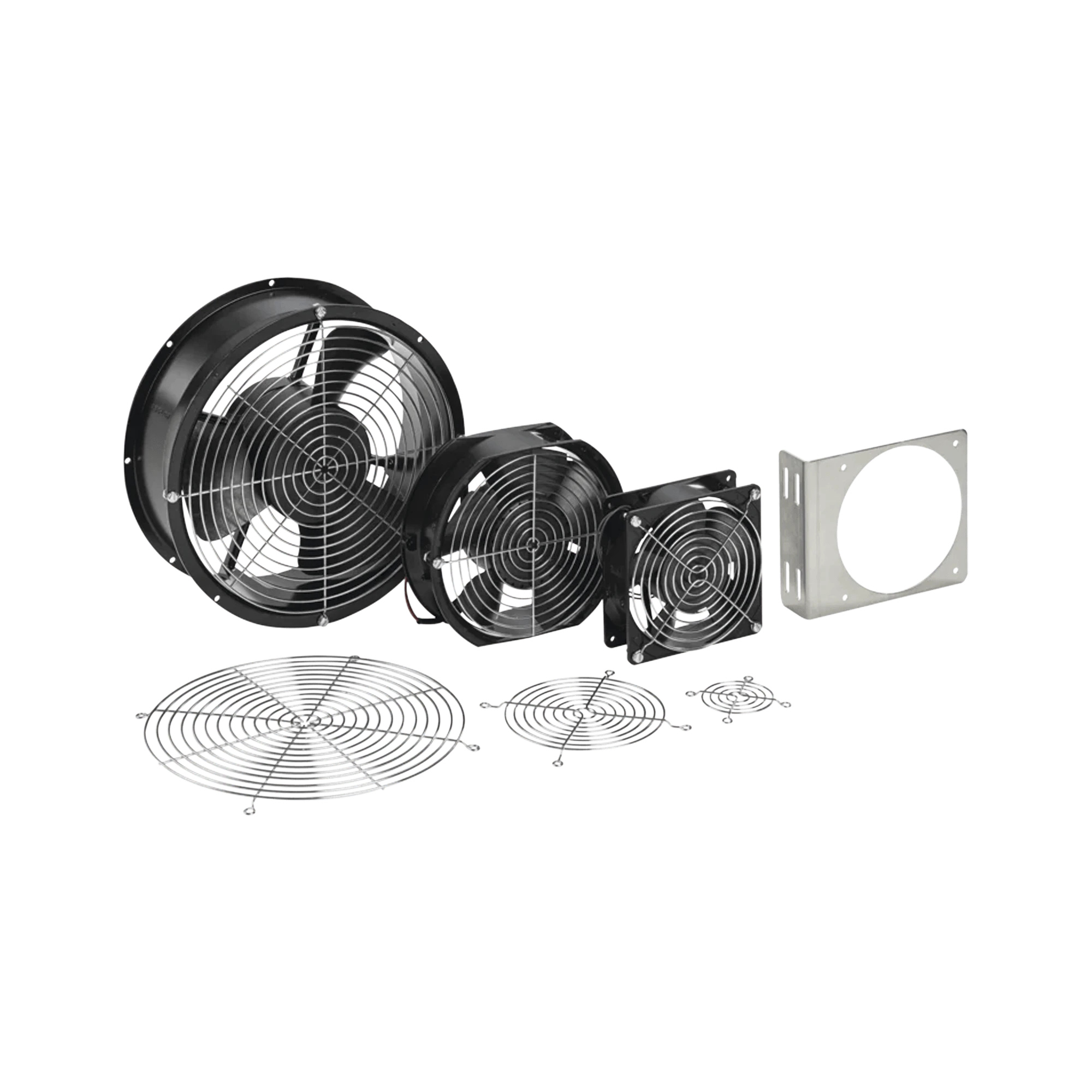 VENTILADOR AXIAL COMPACTO, DE 4 PULGADAS, 49 CFM, 115 VCA, DE ACERO, COLOR NEGRO-Racks y Gabinetes-HOFFMAN-Bsai Seguridad & Controles