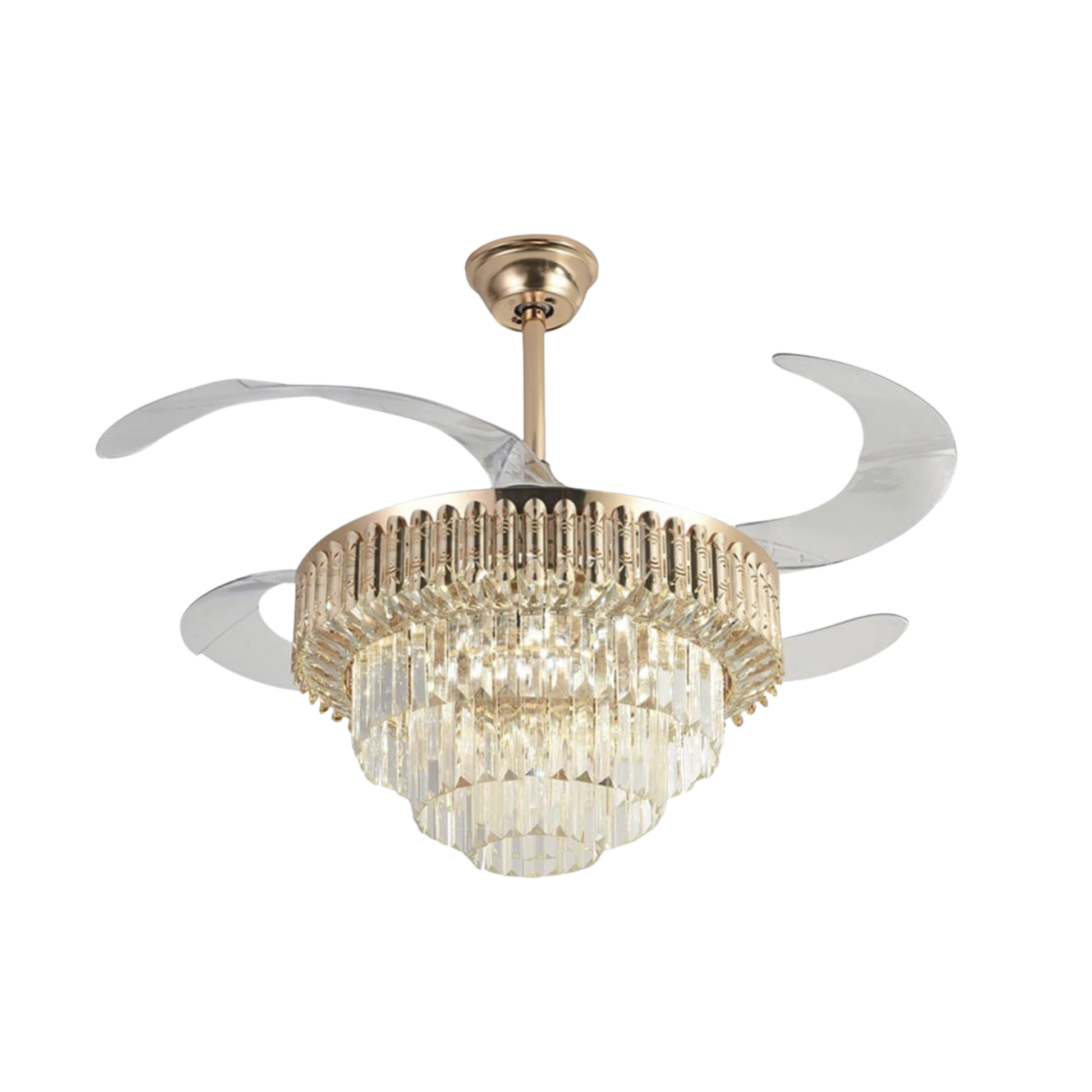 VENTILADOR DE TECHO CON LUMINARIO LED DE 110 V CA 50/60 HZ / 88 W /4500 LM / 6500 - 4 000 - 2 700 K /3 TONOS DE LUZ / 1075 MM / 6 VELOCIDADES /NO DIMEABLE.-Iluminación-JWJ-Bsai Seguridad & Controles