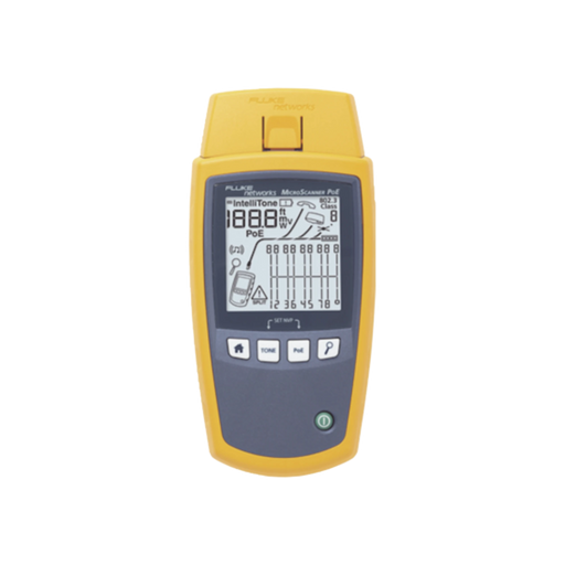 VERIFICADOR DE RED MICROSCANNER POE, PARA COMPROBACIÓN DE REDES DE VOZ, DATOS, VIDEO Y POE 802.3AF, AT, BT Y UPOE, CON PANTALLA LCD RETROILUMINADA-Herramientas-FLUKE NETWORKS-MS-POE-Bsai Seguridad & Controles