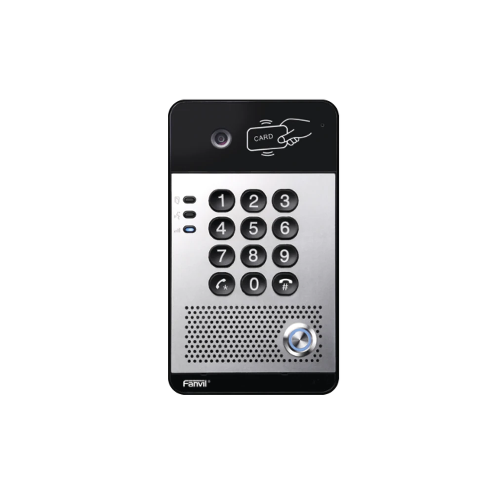 VÍDEO PORTERO IP CON 2 LÍNEAS SIP, CÁMARA HD, RELEVADOR INTEGRADO, TECLADO NUMÉRICO Y LECTORA DE TARJETAS RFID PARA CONTROL DE ACCESO, POE-Porteros-FANVIL-Bsai Seguridad & Controles