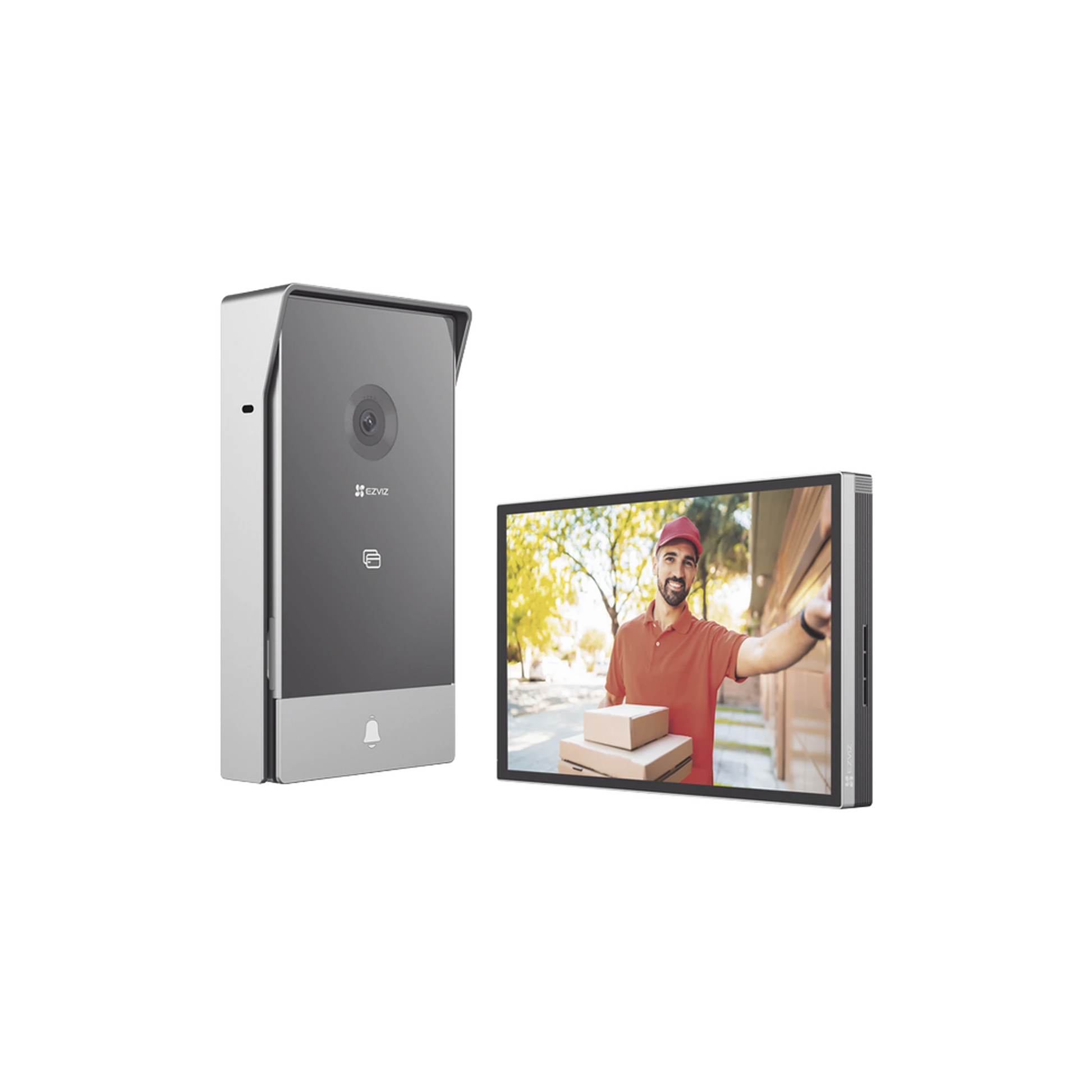 VIDEOPORTERO IP CONEXIÓN A 2 HILOS / CON MONITOR WI-FI PARA INTERIOR / FRENTE DE CALLE IP65 USO EXTERIOR PROTEGIDO / CÁMARA 3 MEGAPÍXEL / LLAMADA A LA APP / APERTURA REMOTA / SOPORTA 2 PUERTAS / RANURA PARA MICRO SD-Videoporteros e Interfonos-EZVIZ-Bsai Seguridad & Controles