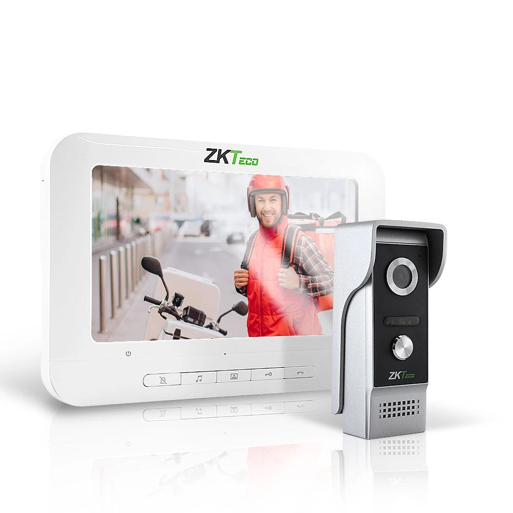 VIDEOPORTERO VDPO3-B3 KIT ZKTECO MONITOR Y FRETE DE CALLE CONEXIÓN A 4 HILOS MONITOR DE 7 PULGADAS Y FRENTE DE CALLE CON PROTECCION CONTRA AGUA E IMPACTOS PERMITE ABRIR UNA PUERTA -Videoportero-ZKTECO-Bsai Seguridad & Controles